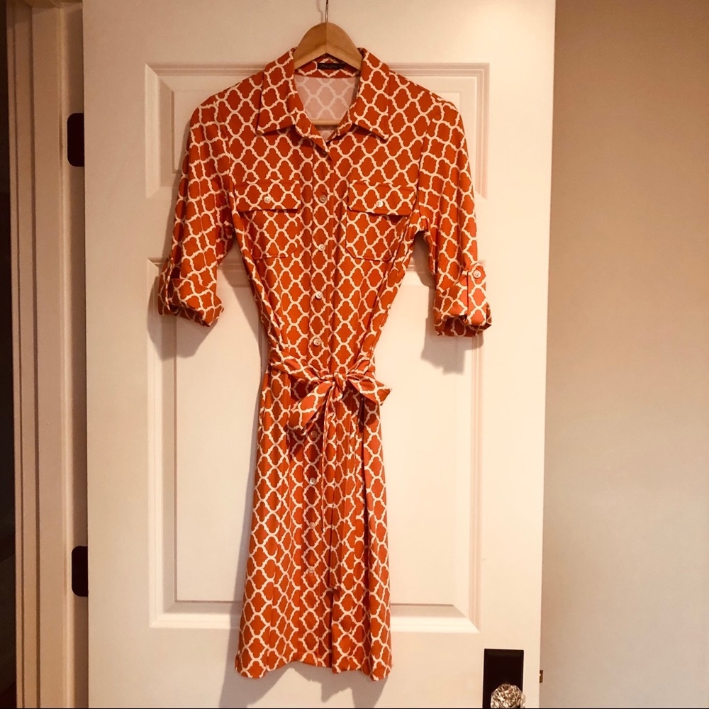 J.McLaughlin Geometric Shirt Dress, size S